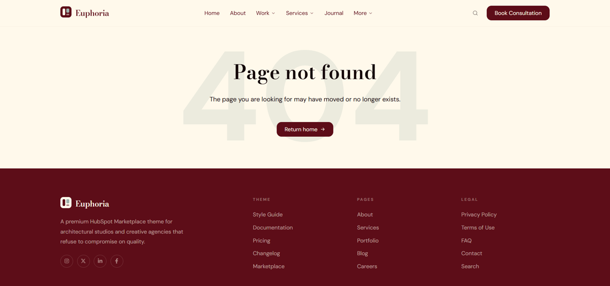 404 system page preview