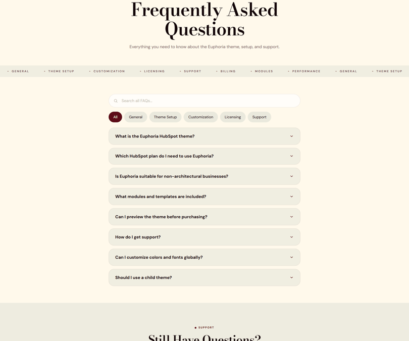 FAQ module preview
