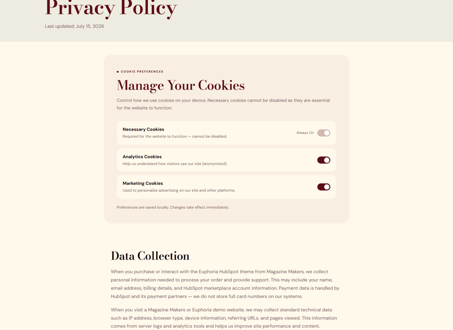 Policy Content module preview