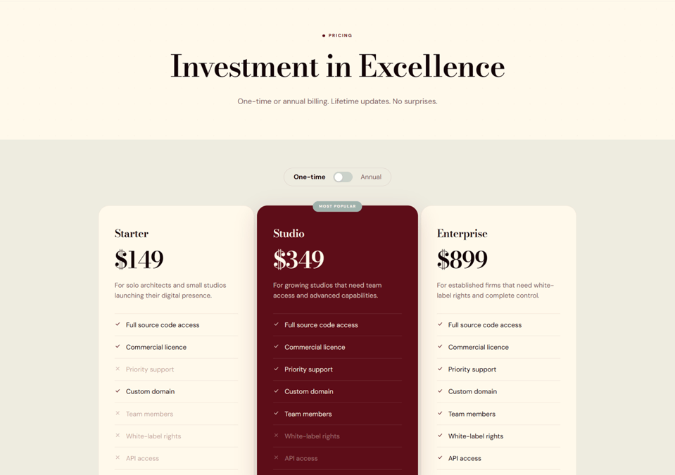 Pricing module preview