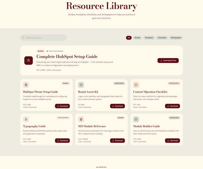 Resource Library module preview