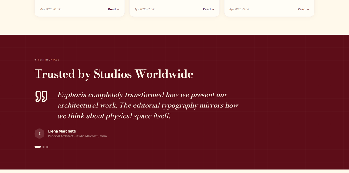 Testimonials module preview