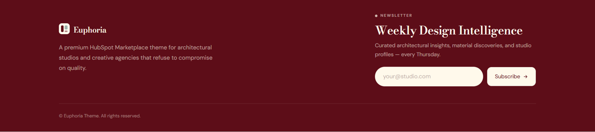 Landing footer module preview