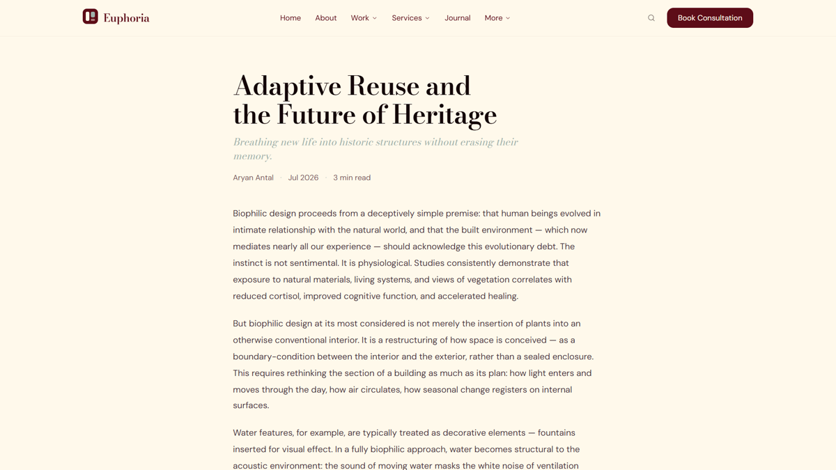Blog Post Minimal template preview