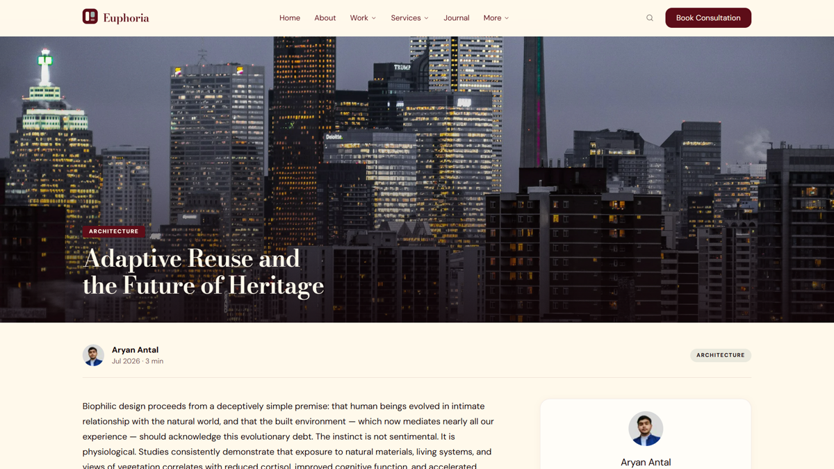 Blog Post template preview