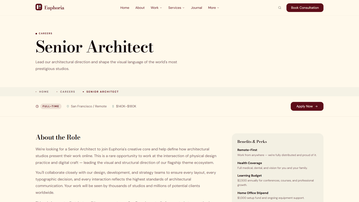 Career Detail template preview