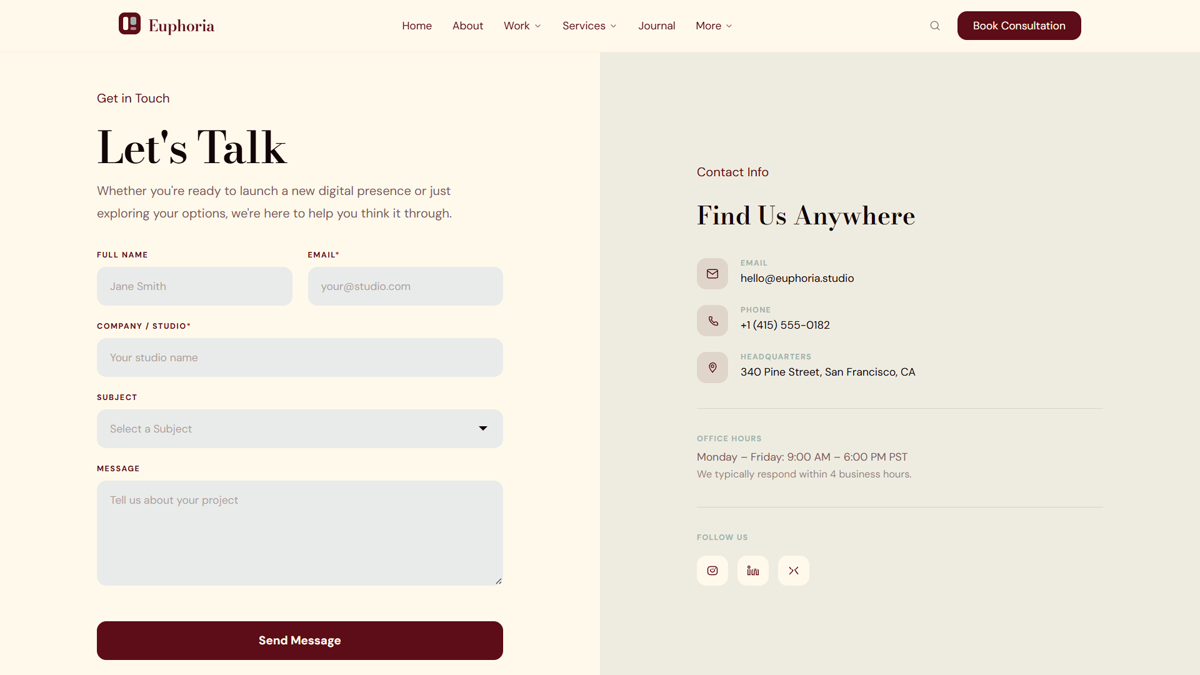 Contact template preview
