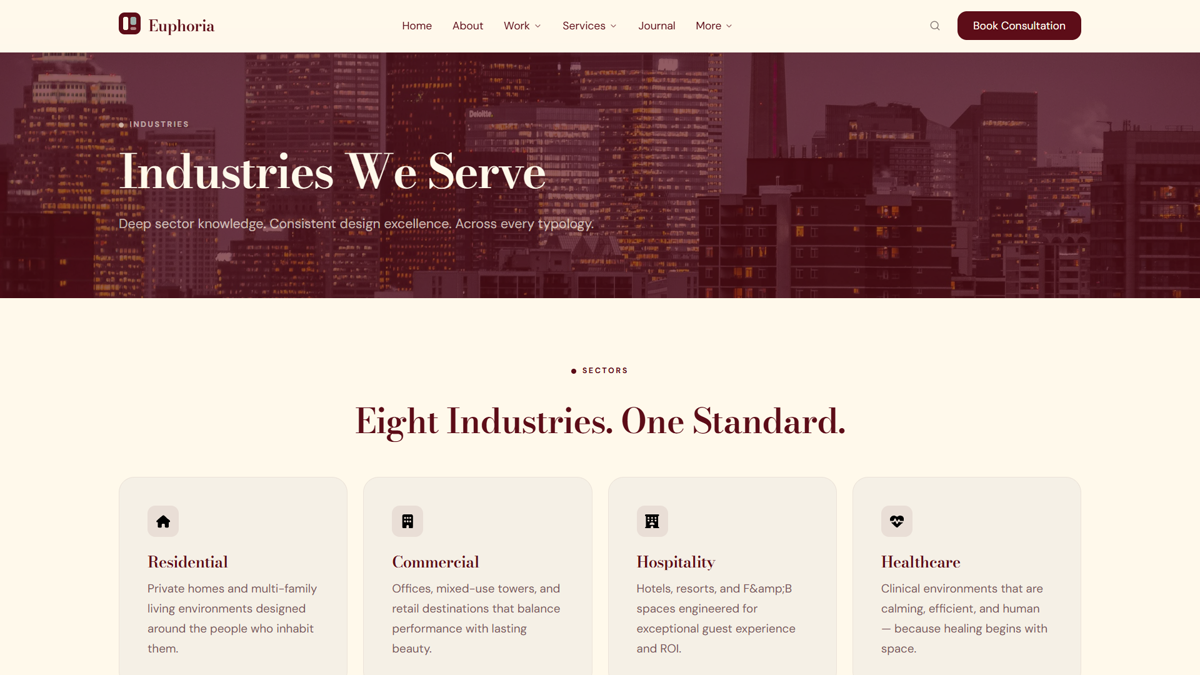 Industries template preview