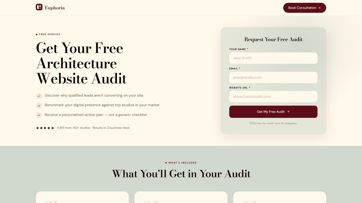 Landing Audit template preview