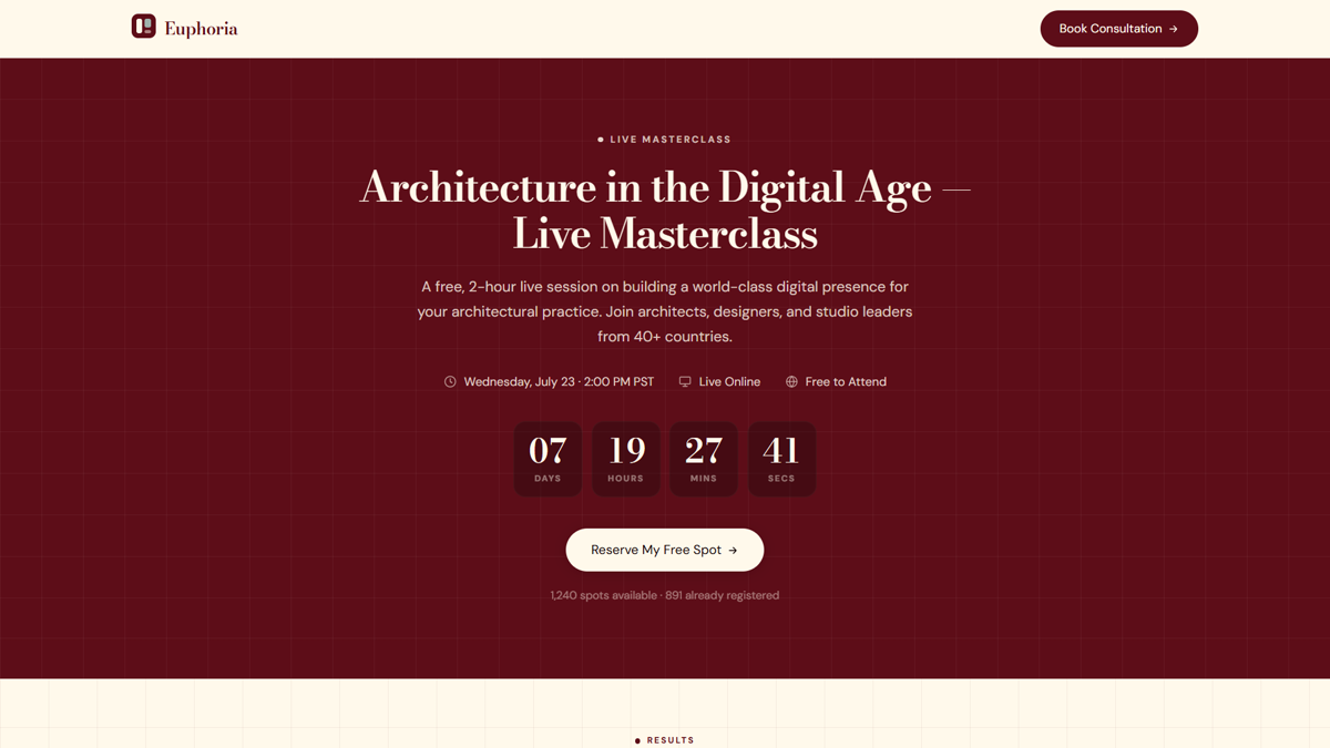 Landing Masterclass template preview