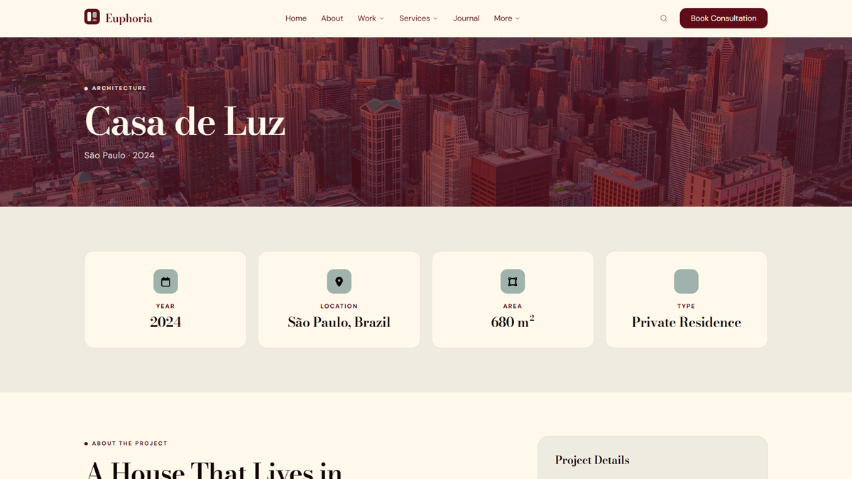 Portfolio Detail template preview