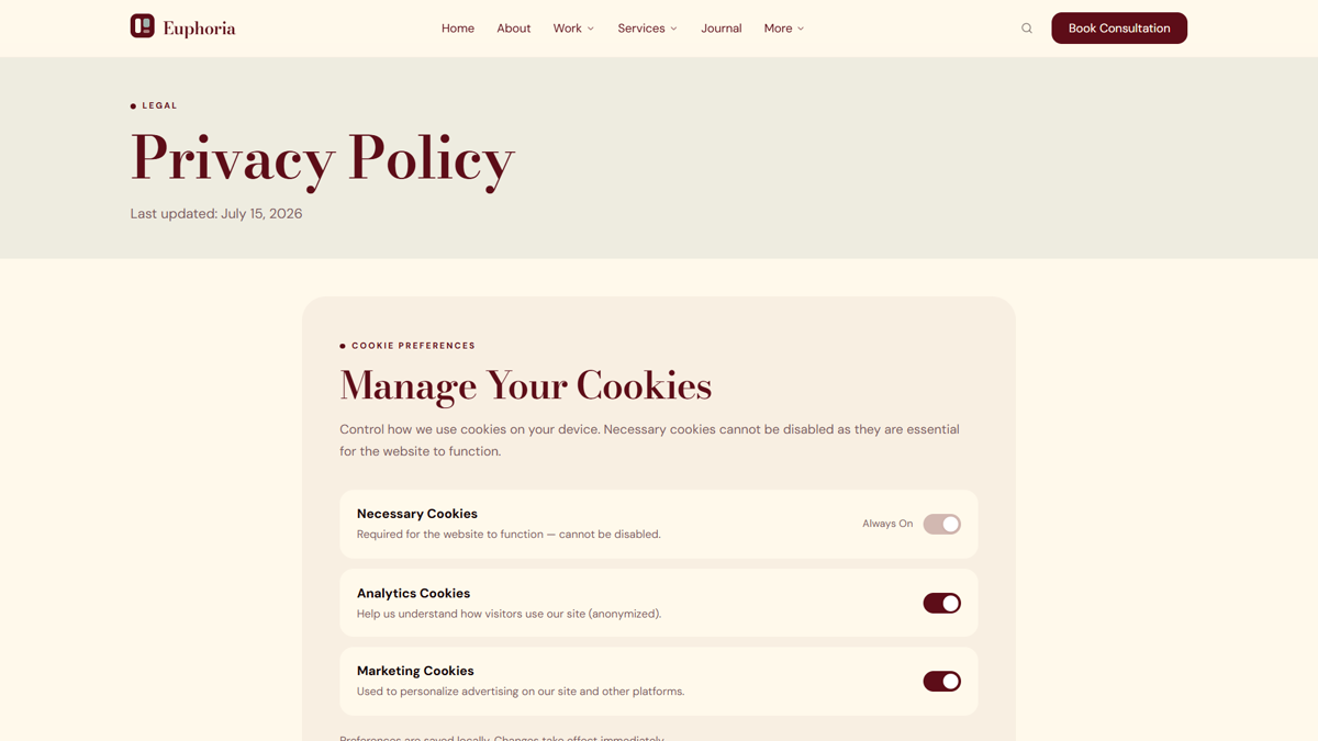 Privacy Policy template preview