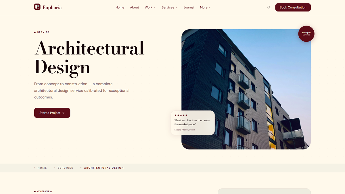 Service Detail template preview